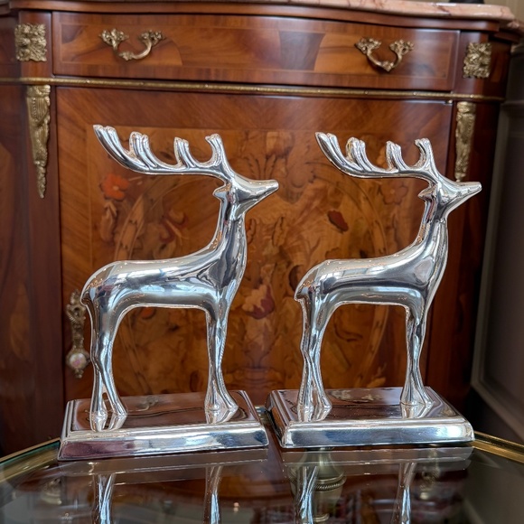 Pottery Barn Silver Plated Reindeer Stocking Holders NWT/In Boxes Rare Find! - Picture 8 of 9